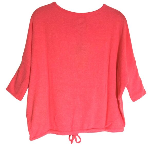 NEW Chaser Dolman Short Sleeve Pullover Top in Melon, S, Soft, Drawstring Hem - Picture 3 of 8